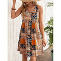 Women's Summer Dress Sleeveless Floral Boho Sundress Swimsuit Coverup Casual Loose Beach Vacation Tank Dresses Lady T Fashions