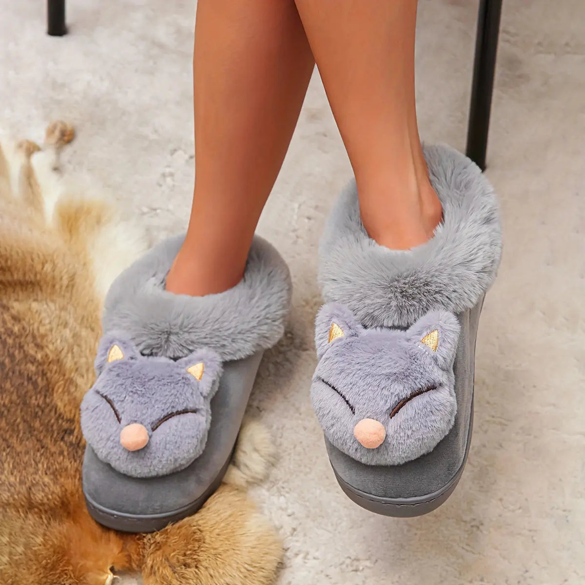 Cute Rabbit Plush Slippers - Soft, Warm, and Cozy Ladies Indoor Shoes for Home, Perfect for Relaxation and Lounging - Comfortable, Breathable, and Anti-Slip Sole Design Lady T Fashions