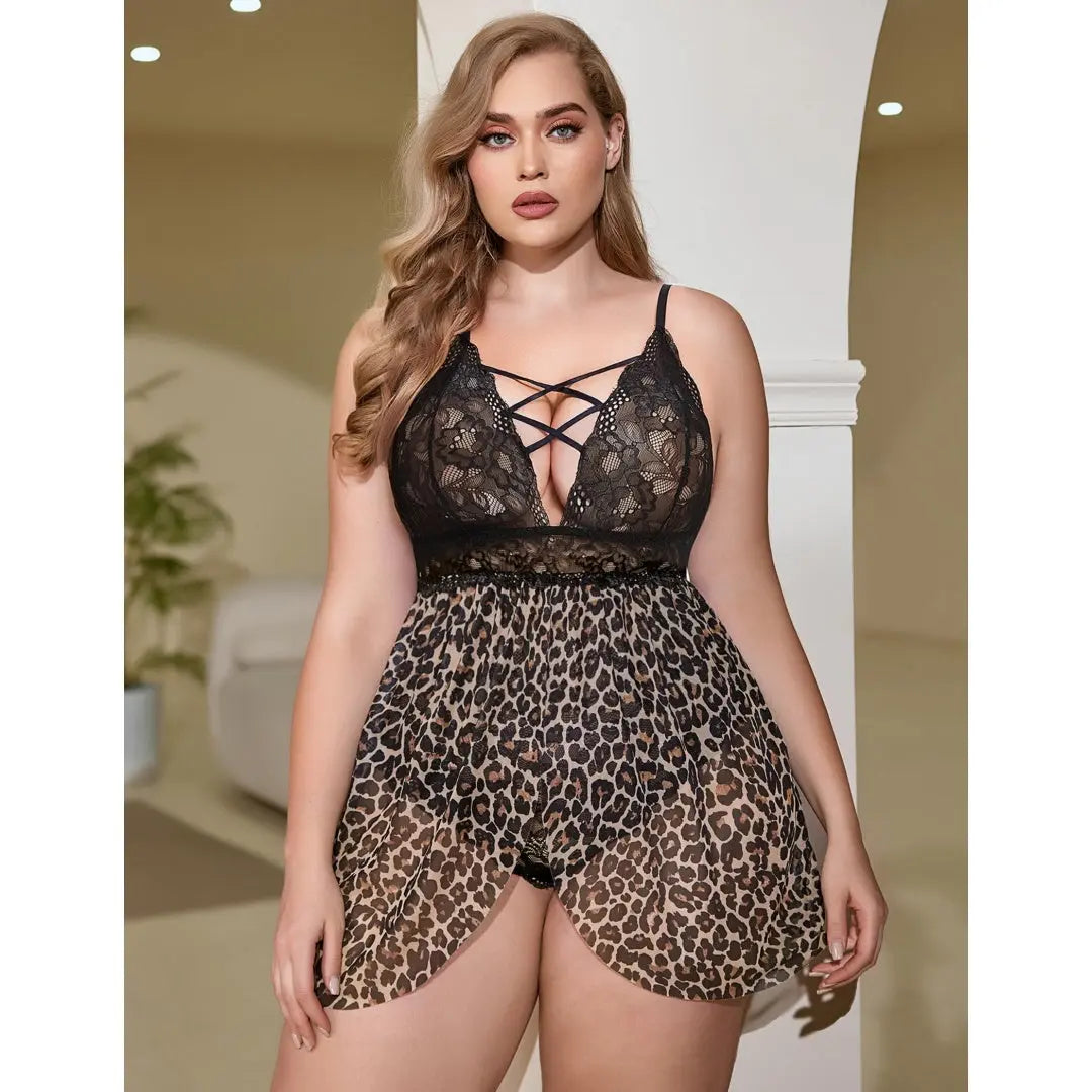 Plus Size Babydoll Womens Snap Crotch Lingerie V NeckLace Nighty Sleepwear Womenswear Comfort BasicMinimalist Spaghetti Strap Lingerie For Women Nightgown Lady T Fashions
