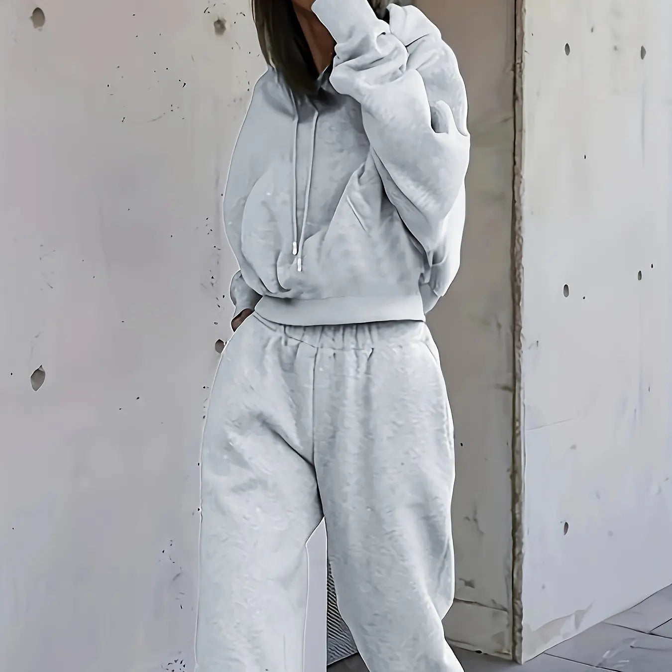 Women'S Cozy Red Hoodie & Sweatpants Set - Casual Long Sleeve Pullover with Pockets, Soft Polyester Blend, Perfect for Fall/Winter Lounging or Outdoor, Sweater Hoodie Lady T Fashions