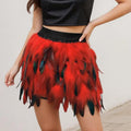 Women's Unique Faux Feather Asymmetrical Mini Skirt - Gothic Party Dance Skirt For Summer Events Lady T Fashions