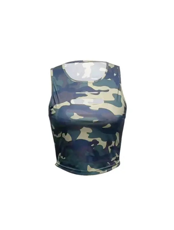 Ladies' Camouflage Chest Hollow Out Fashionable Slimming Camisole Vest Lady T Fashions