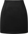 Women's High Waist Plaid Tight Pencil Wool Mini Skirt Lady T Fashions