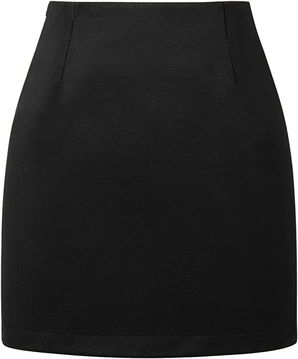 Women's High Waist Plaid Tight Pencil Wool Mini Skirt Lady T Fashions