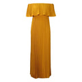 Off Shoulder Wide Waist Pleated Dress Lady T Fashions