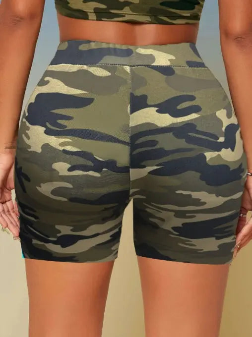 Ladies' Camouflage Perforated Fashionable Casual Shorts Lady T Fashions