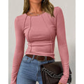 Women Long Sleeve T Shirts Crewneck Slim Fit Tops Going Out Fall Fashion Basic Tee Lady T Fashions