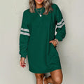 European And American Leisure Loose All-match Round Neck Dress Lady T Fashions