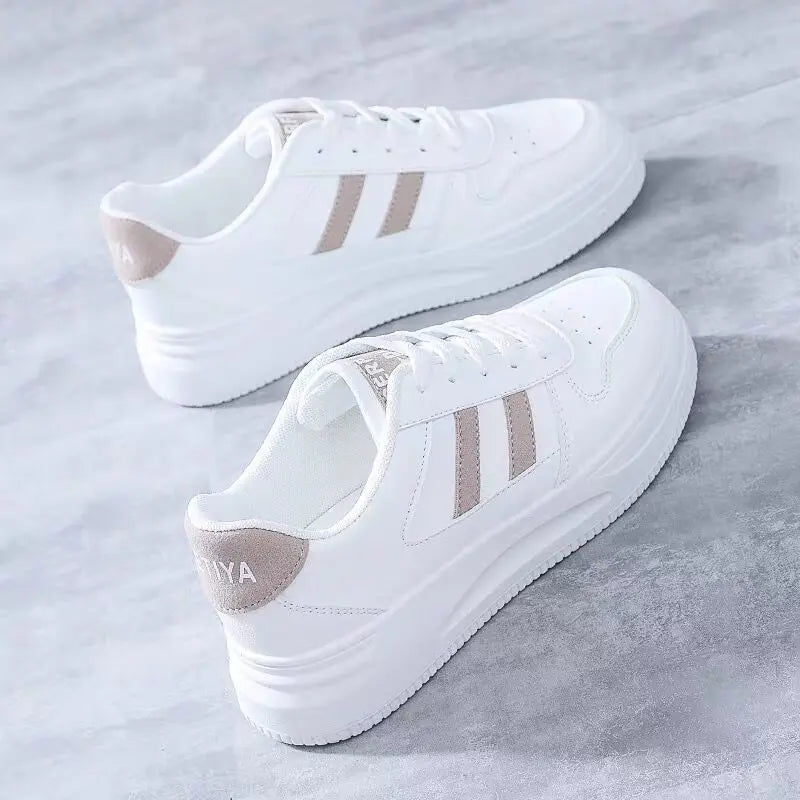 Women's All-matching Casual Sports Leather Summer White Sneakers Internet Celebrity Lady T Fashions