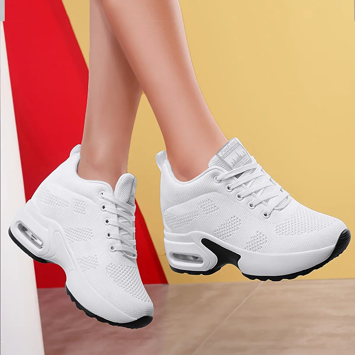 Stylish Women's Low-Top Mesh Sneakers - Air Cushioned, Breathable, Lace-Up Casual Shoes - Ideal for Spring Lady T Fashions
