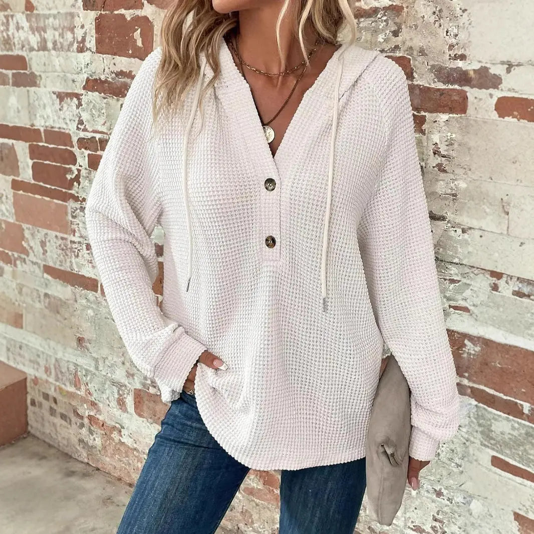 V-neck Long Sleeve Pullover Leisure Sports Sweater Lady T Fashions