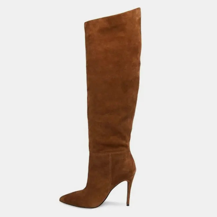 Stiletto Heels Pleated High Over The Knee Boots Lady T Fashions