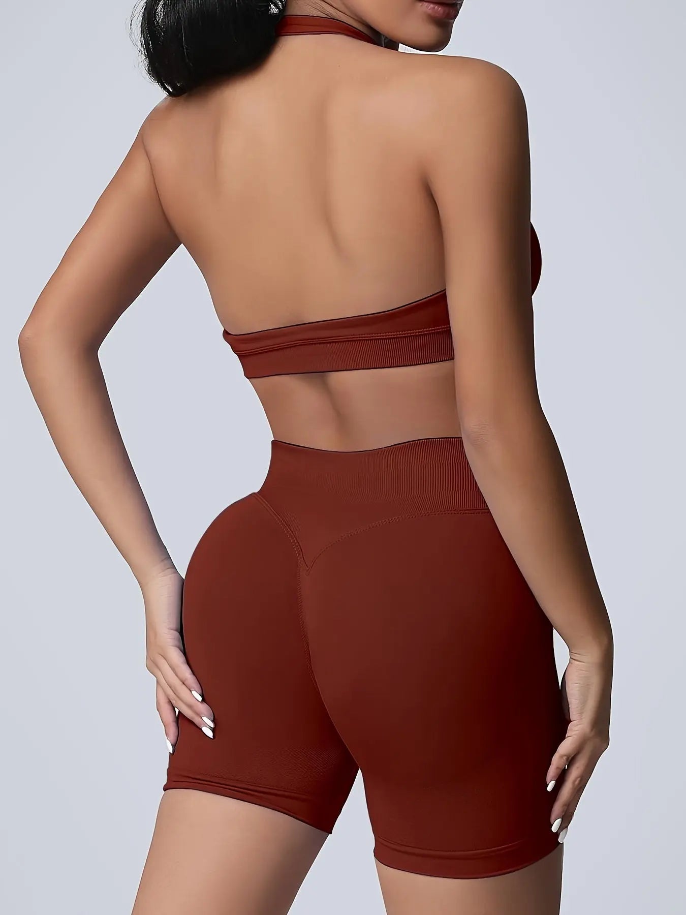 Women's Yoga Workout Set  Sports Bra High-Waist Shorts  Quick-Dry  Breathable Lady T Fashions