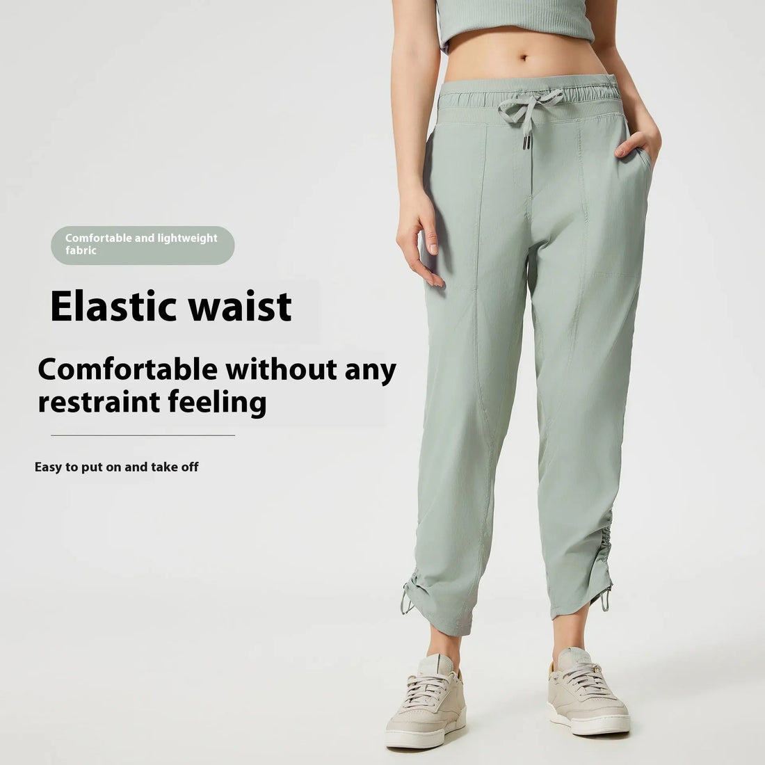 Quick-drying Breathable Running Fitness Straight Cropped Pants Ice Casual All-matching Lady T Fashions