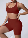 Women's Yoga Workout Set  Sports Bra High-Waist Shorts  Quick-Dry  Breathable Lady T Fashions