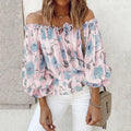 Womens Summer Off Shoulder Blouse Floral Print Ruffle Sleeve Casual Chiffon Tops Shirts Lady T Fashions