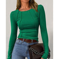 Women Long Sleeve T Shirts Crewneck Slim Fit Tops Going Out Fall Fashion Basic Tee Lady T Fashions