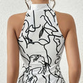 Ladies' Printed Cross Hanging Neck Slim Fashion Vest Lady T Fashions