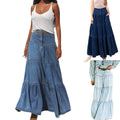 Low Waist Distressed Vacation Style Cake All-matching Jeans Skirt Lady T Fashions
