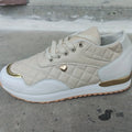 Women's Casual Sports Shoes, Fashion & Versatile Quilted Low Top Sneakers, Outdoor Non Slip Shoes Lady T Fashions