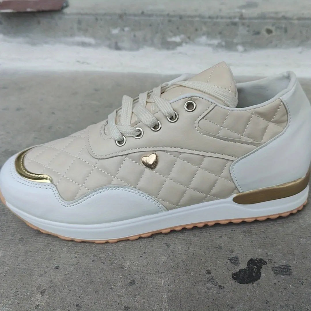 Women's Casual Sports Shoes, Fashion & Versatile Quilted Low Top Sneakers, Outdoor Non Slip Shoes Lady T Fashions