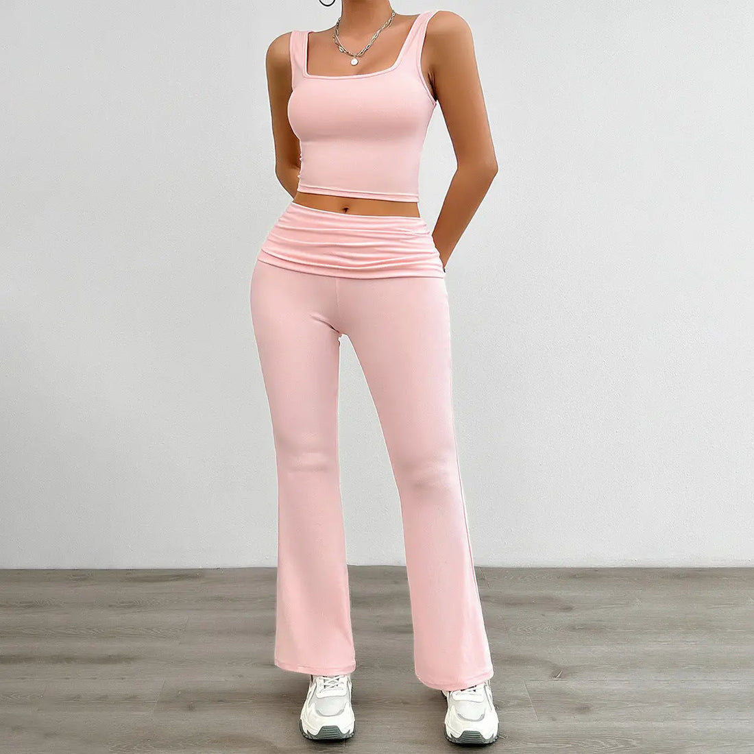 Women's Fashion Casual Solid Color Vest Body-hugging Suit Lady T Fashions