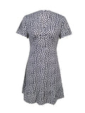 Ladies' V-neck Printed Fashionable A-list Dress Lady T Fashions