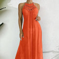 Swim Women Summer Holiday Hollow Out Dress With Halter Neck Lady T Fashions