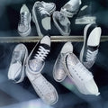 Comfortable Low Top Rhinestone Decor Sneakers - Casual Lace Up Outdoor Shoes for Plus Size Women Lady T Fashions