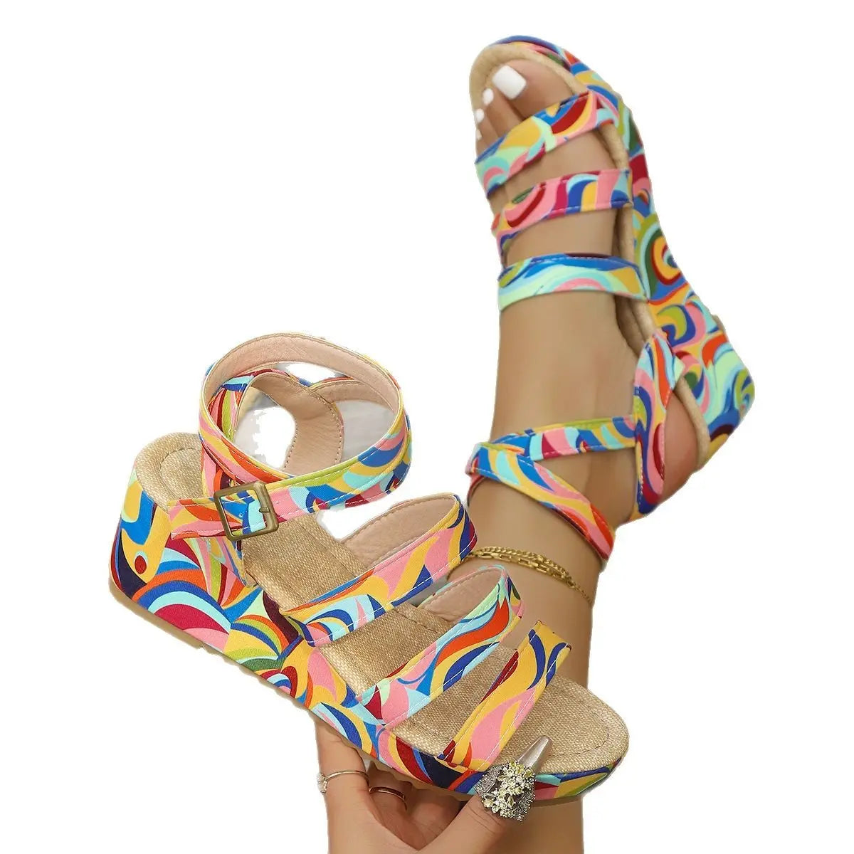 Buckle Wedge Lightweight European And American Women's Sandals Lady T Fashions