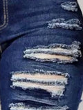 2025 Women's Ripped Tight Cropped Pants, New High Stretch Jeans, Fashionable And Versatile Street Style, Slim Fit Design, Women's Jeans And Clothing Lady T Fashions
