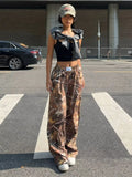 Slimming Casual Pants Hip Hop Retro Street Multi-pocket Camouflage Cargo Pants For Women Y2k Hip-hop Cargo Grunge Baggy Trousers Lady T Fashions