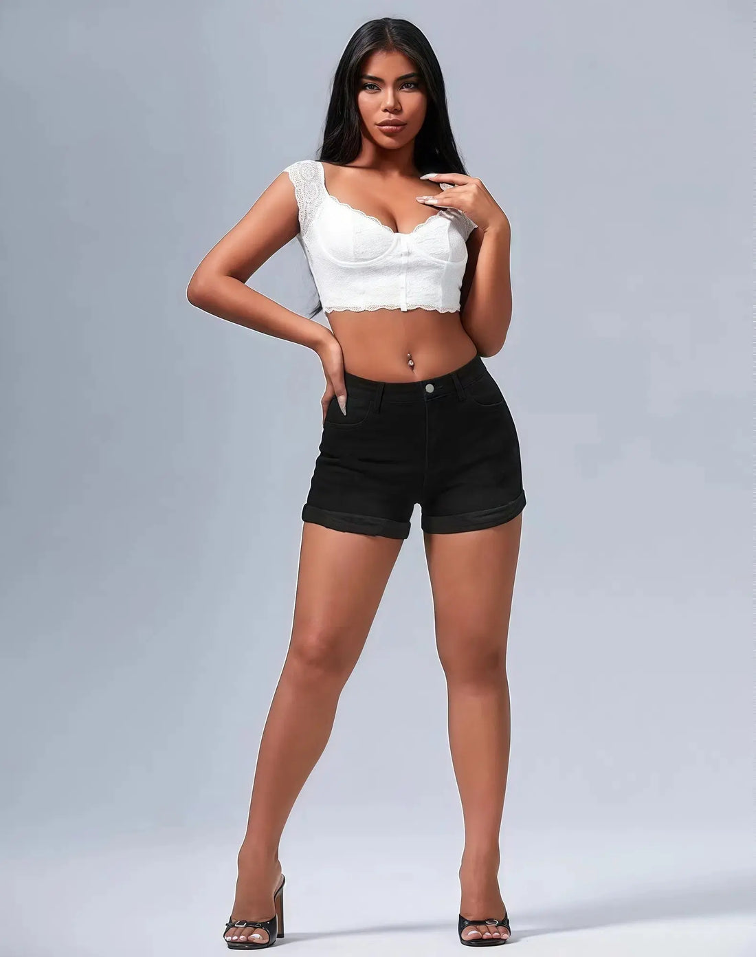 Hip Lifting Elastic Frayed Edge Denim Shorts Retro Tik Tok Popular Shorts Body Shaper With Pockets Trendy Pattern Design High Waist Lady T Fashions