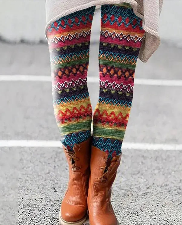 Women's Printed Warm And Tight Waist Pants, Trendy Leggings, Long And Cute Leggings Lady T Fashions