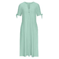 Women's Eyelet V-Neck Maxi Dress Short Sleeve Flowy A-Line Summer Beach Dress Lady T Fashions