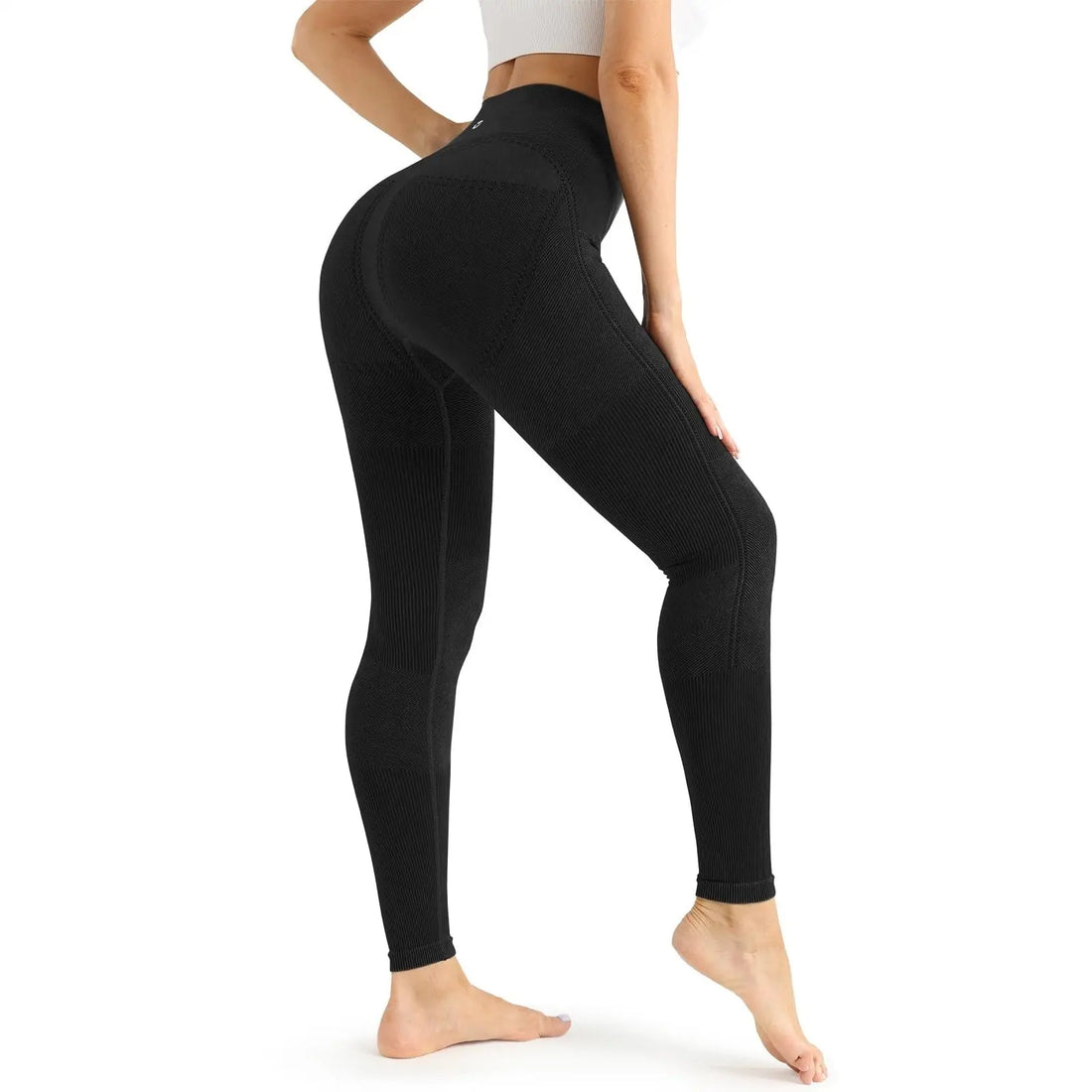 Womens Ribbed Seamless Leggings High Waisted Tummy Control Workout Full Length Yoga Pants Lady T Fashions