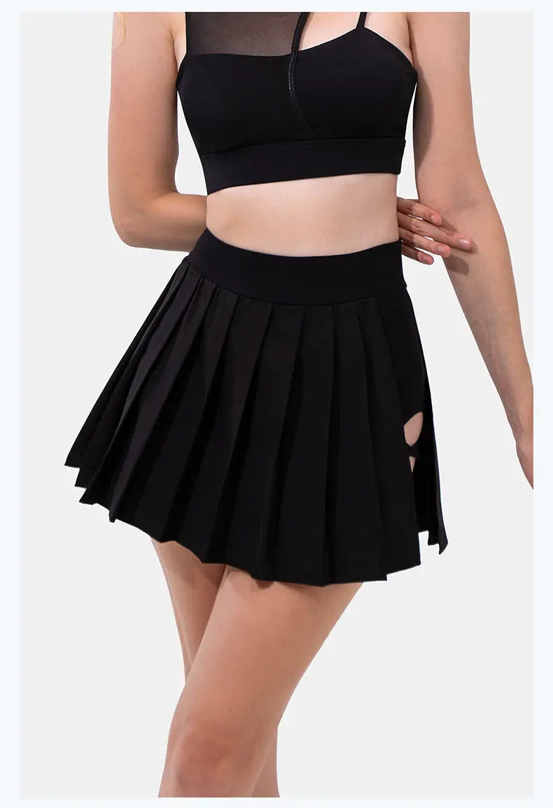 Pleated Exercise Skirt Anti-exposure Feather Tennis Yoga Skirts Lady T Fashions