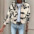 Women's Stand Collar Long Sleeve Jacket With Button & Zipper Closure - Two Large Pockets & Drawstring Hem Casual Short Jacket For Spring&Fall Lady T Fashions