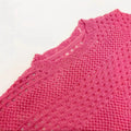 Knitted Short Sleeve Cutout Blouse Women's Swimming Vacation Lady T Fashions