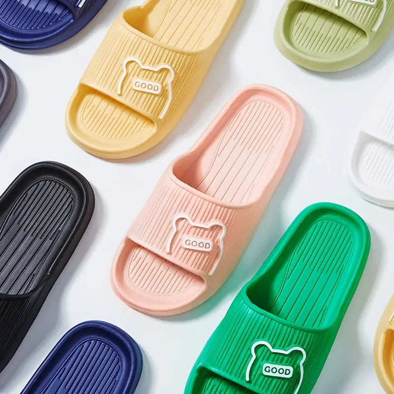 Stylish Striped Women’s Slippers - Open Toe, Comfortable & Non-Slip Indoor Shoes for All Seasons Lady T Fashions