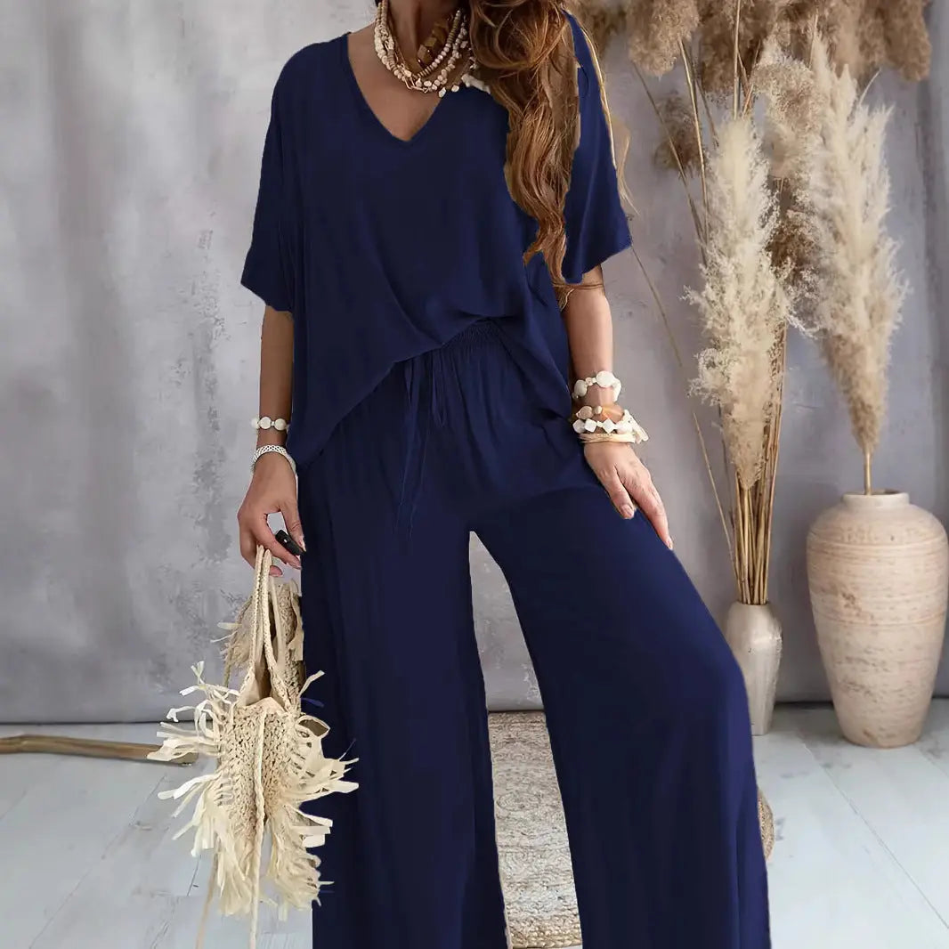 Women's Bat Sleeve Top Casual Pants Suit Lady T Fashions