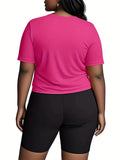 A Two-Piece Outfit Featuring a Printed Short-Sleeve T-Shirt with Dropped Shoulders And Cropped Leggings, Designed for Plus-Size Women, Licensed with Mickey And Minnie. Lady T Fashions