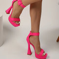 Women's Platform High Heel Shoes, Fashionable Open Toe Buckle Strap Pumps, Women's Footwear Lady T Fashions