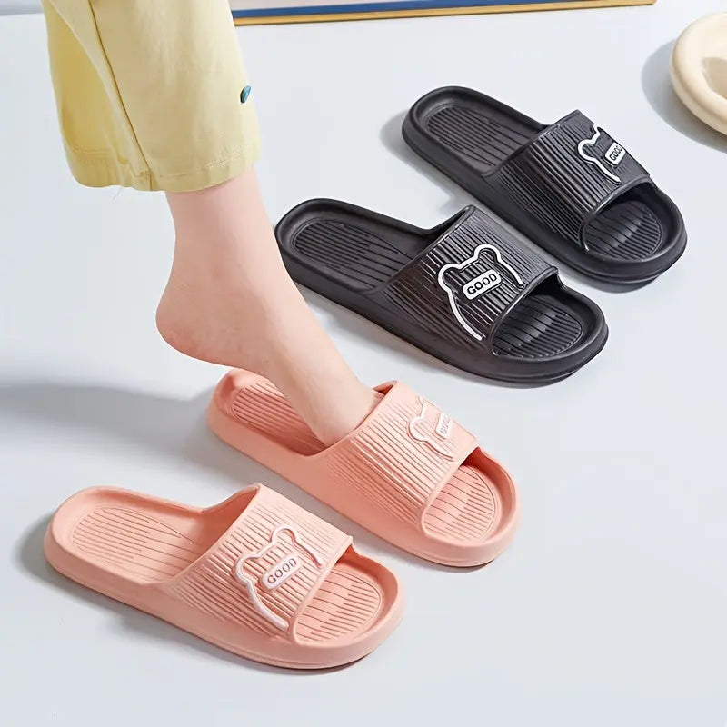 Stylish Striped Women’s Slippers - Open Toe, Comfortable & Non-Slip Indoor Shoes for All Seasons Lady T Fashions