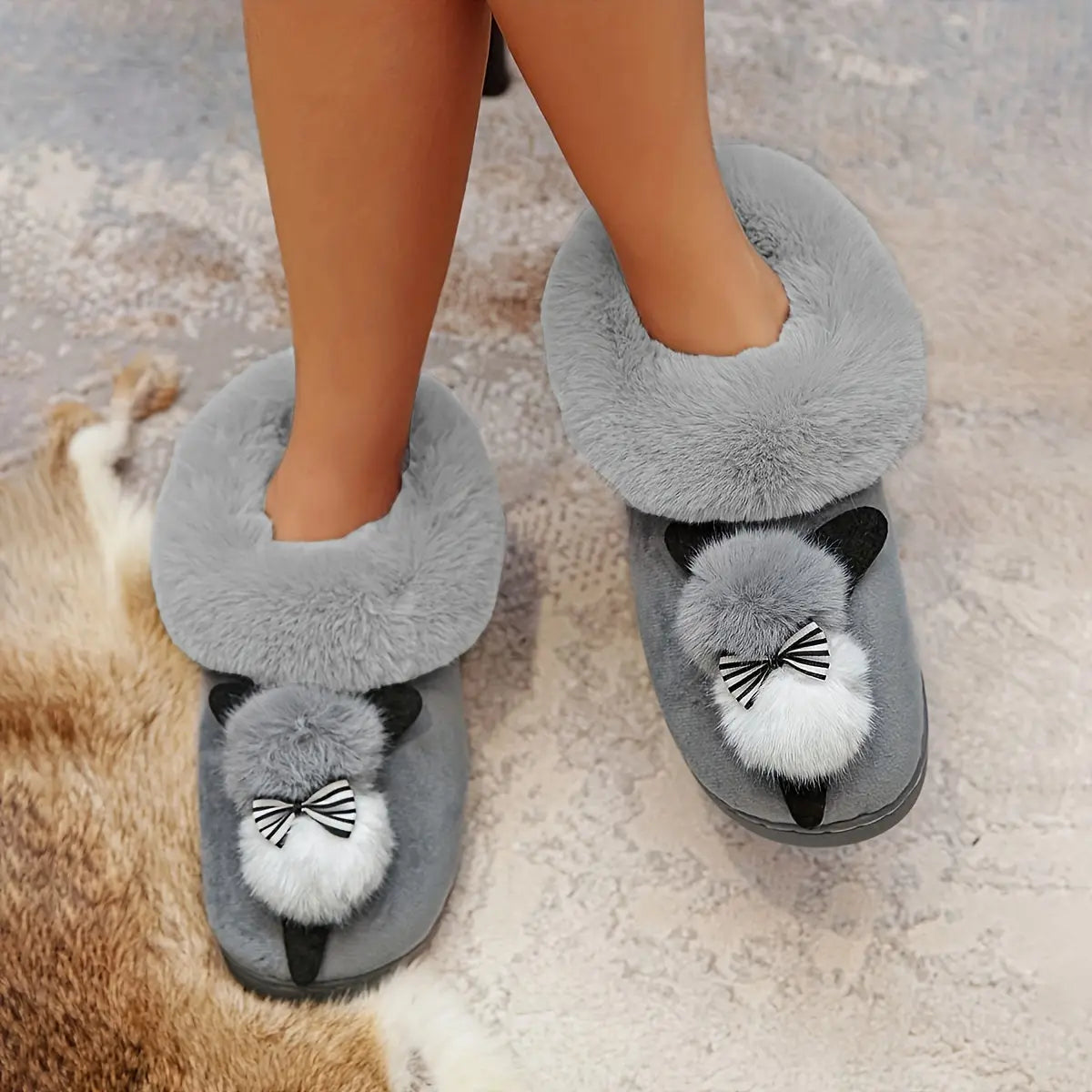 Cute Rabbit Plush Slippers - Soft, Warm, and Cozy Ladies Indoor Shoes for Home, Perfect for Relaxation and Lounging - Comfortable, Breathable, and Anti-Slip Sole Design Lady T Fashions