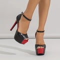 Women's Stiletto Heeled Sandals, Peep Toe Buckle Strap Platform Shoes, Women's Fashion Pumps Lady T Fashions