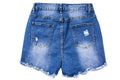Womens Mid-High Rise Ripped Jean Shorts Distressed Stretchy Denim Shorts Lady T Fashions