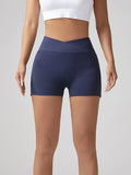 V-waist Stretch Yoga Workwear, Pocket Button Tight Pants, Women's Peach Hip Running And Fitness Shorts Lady T Fashions
