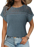Women's Hollow Breathable All-match Short-sleeved T-shirt Lady T Fashions