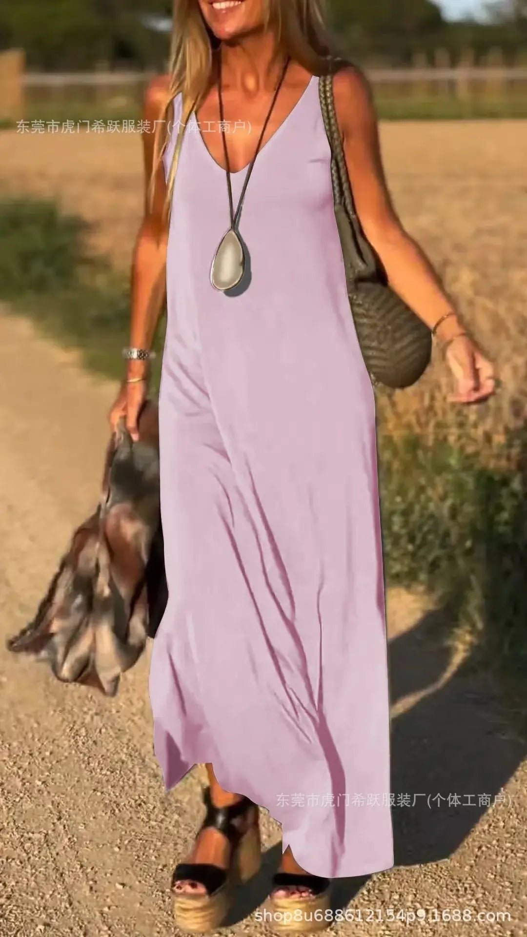 Female Sexy Trend V-neck Strap Dress Lady T Fashions